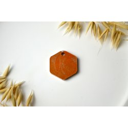 Hundetegn, mellem hexagon, orange og s�lv shimmer