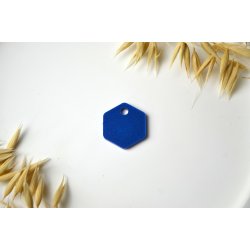 Hundetegn, lille hexagon, bl� shimmer