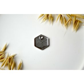 Hundetegn, lille hexagon, gr�lig beige med effekt