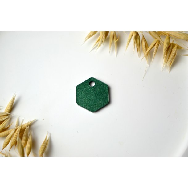 Hundetegn, lille hexagon, gr�n shimmer