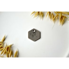 Hundetegn, lille hexagon, gr�lig beige