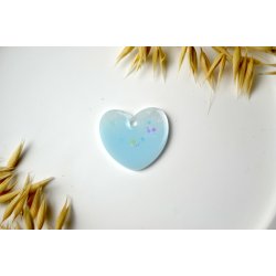Hundetegn, stort hjerte, bl� med glitter