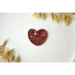 Hundetegn, stort hjerte, glitter