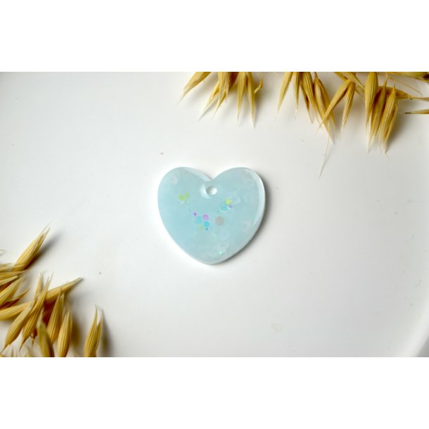 Hundetegn, stort hjerte, glitter