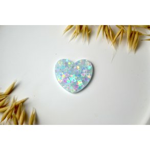 Hundetegn, stort hjerte, glitter