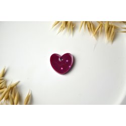 Hundetegn, lille hjerte, rosa shimmer med glitter