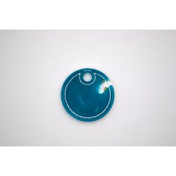 Hundetegn, mellem rund, grnlig bllig med bladguld