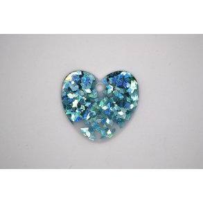 Hundetegn, stort hjerte, hvid med grnlige bllige flager