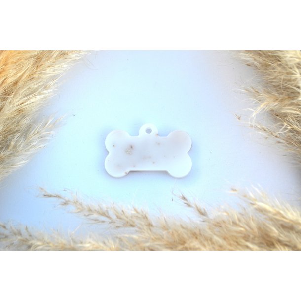 Hundetegn, stort kdben, hvid med guld flager