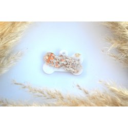 Hundetegn, stort kdben, hvid med guld flager