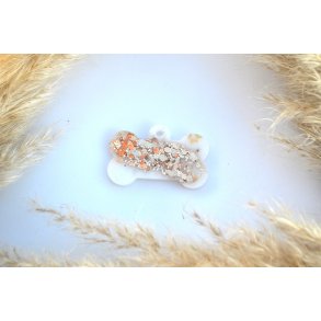 Hundetegn, stort kdben, hvid med guld flager