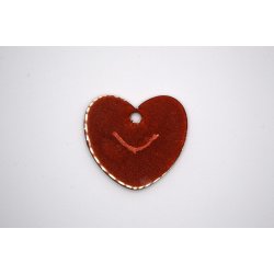 Hundetegn, stort hjerte, rd, bronze