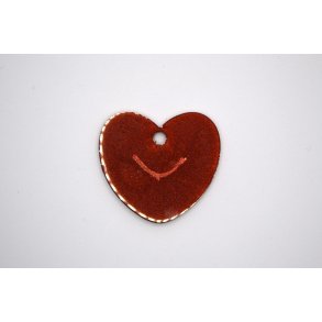 Hundetegn, stort hjerte, rd, bronze