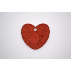 Hundetegn, stort hjerte, rd, bronze