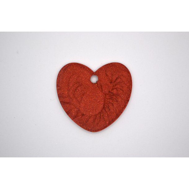 Hundetegn, stort hjerte, rd, bronze