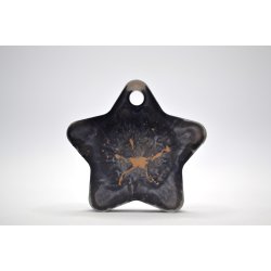 Hundetegn, stor stjerne, grlig sort med guld