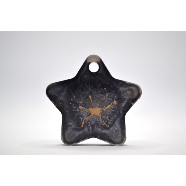 Hundetegn, stor stjerne, grlig sort med guld