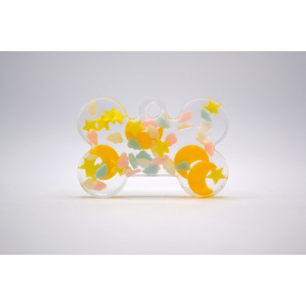 Hundetegn, lille kdben, mne, stjerner og skyer