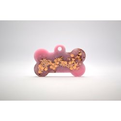 Hundetegn, stort kdben, lyserd med guldglitter