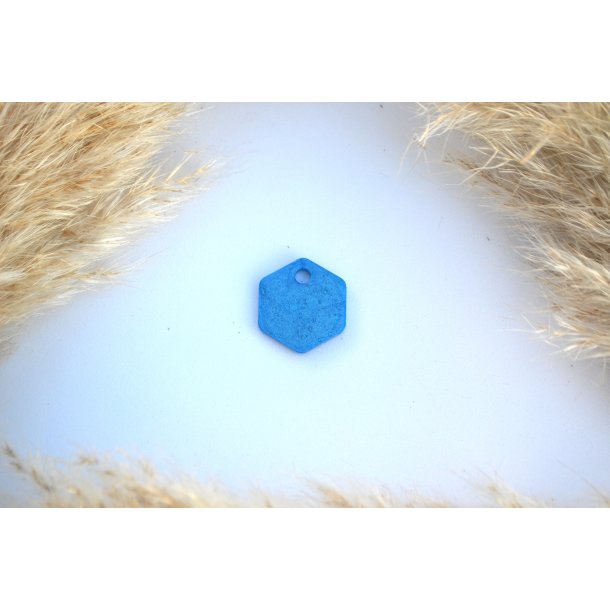 Hundetegn, lille hexagon, bl shimmer