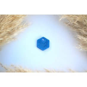 Hundetegn, lille hexagon, bl shimmer