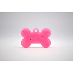 Hundetegn, lille kdben, pink med glitter