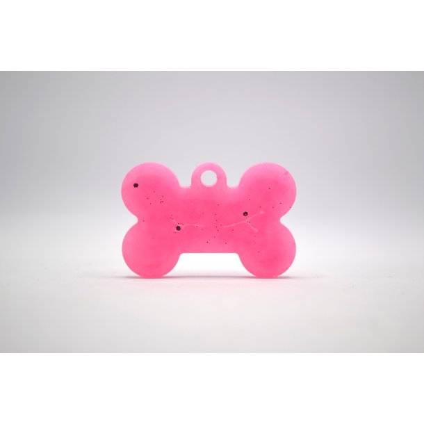 Hundetegn, lille kdben, pink med glitter