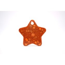 hundetegn, stor stjerne, bronze med glitter