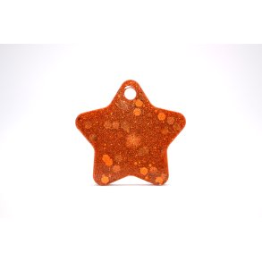 hundetegn, stor stjerne, bronze med glitter