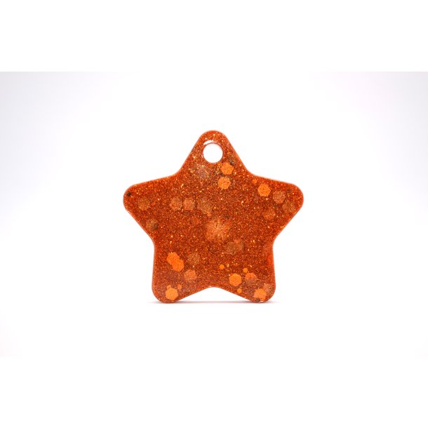hundetegn, stor stjerne, bronze med glitter