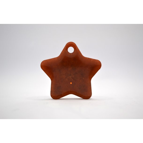 Hundetegn, stor stjerne, guld med guld glitter