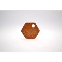 Hundetegn, lille hexagon, guld glitter