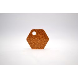 Hundetegn, lille hexagon, guld glitter