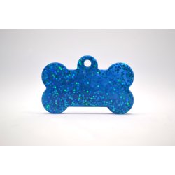 Hundetegn, stort kdben, bl glitter