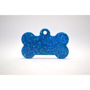 Hundetegn, stort kdben, bl glitter