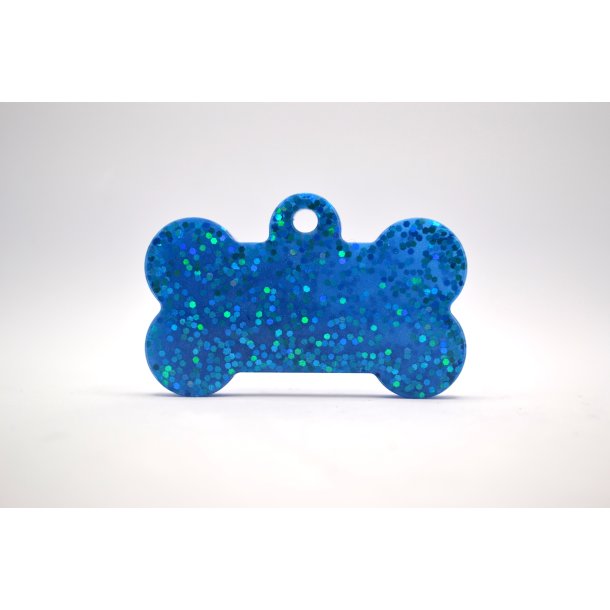 Hundetegn, stort kdben, bl glitter
