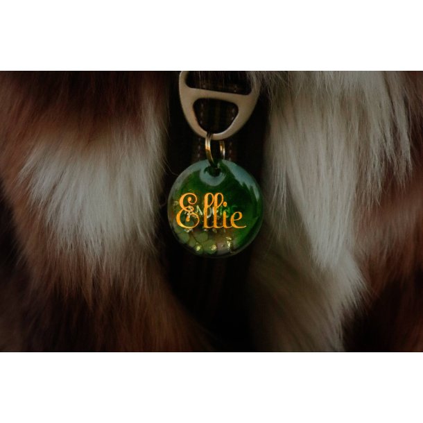 Ellie - grn med blade og bladguld