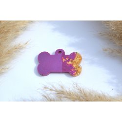 Hundetegn, stort kdben, lilla shimmer og bladguld