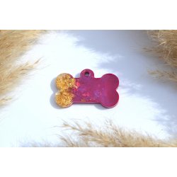 Hundetegn, stort kdben, lilla shimmer og bladguld