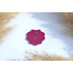 Hundetegn, stor musling, lilla holografisk shimmer