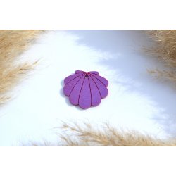 Hundetegn, stor musling, lilla holografisk shimmer