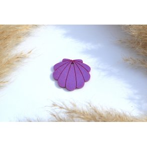 Hundetegn, stor musling, lilla holografisk shimmer