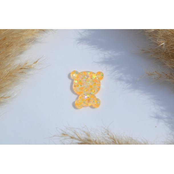 Hundetegn, lille bjrn, gul glitter