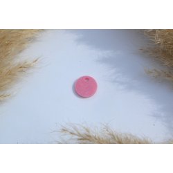 Hundetegn, mini rund, lyserd shimmer