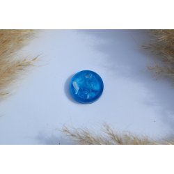 Hundetegn, mellem rund, bl og hvid med effekt