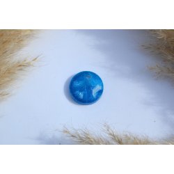 Hundetegn, mellem rund, bl og hvid med effekt