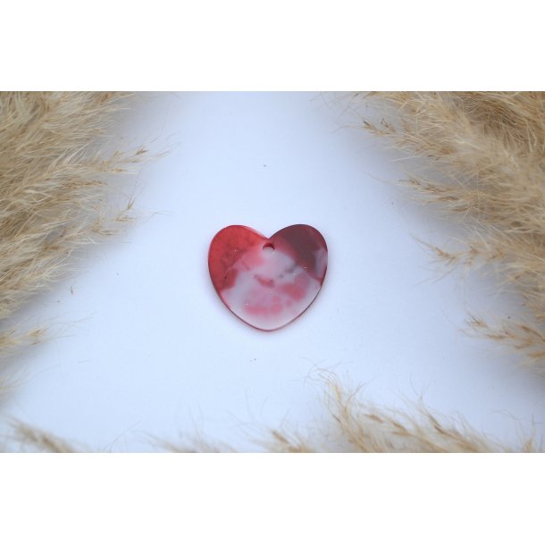 Hundetegn, stort hjerte, rd og hvid