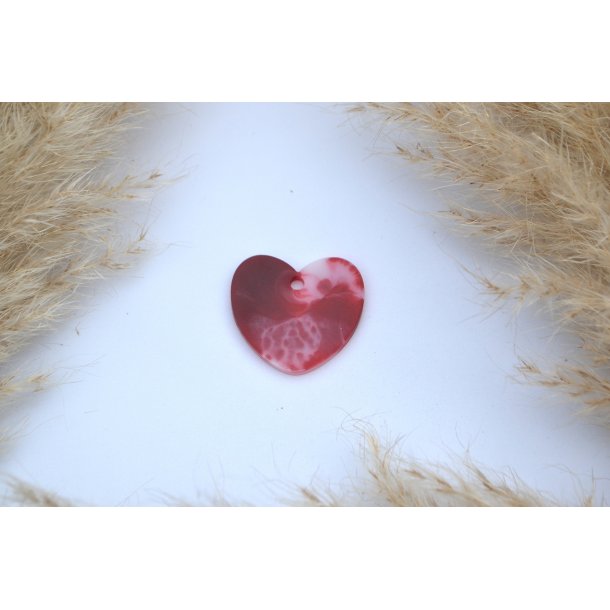 Hundetegn, stort hjerte, rd og hvid