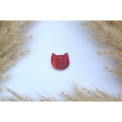 Hundetegn, lille kat, rd, hvid, guld