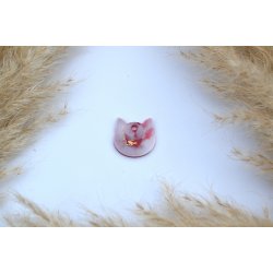 Hundetegn, lille kat, rd, hvid, guld